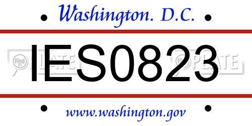 IES0823 District Of Columbia License Plate