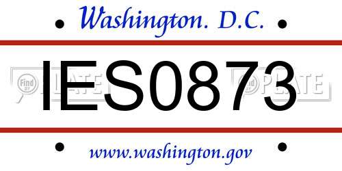 IES0873 District Of Columbia License Plate