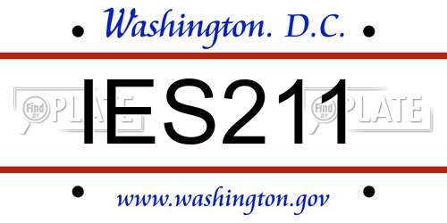 IES211 District Of Columbia License Plate