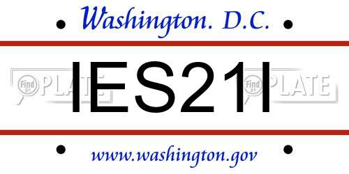 IES21I District Of Columbia License Plate