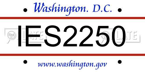 IES2250 District Of Columbia License Plate