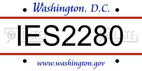 IES2280 District Of Columbia License Plate
