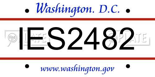 IES2482 District Of Columbia License Plate