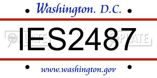 IES2487 District Of Columbia License Plate