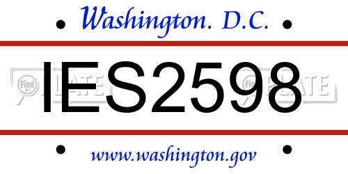 IES2598 District Of Columbia License Plate