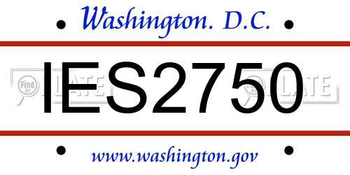 IES2750 District Of Columbia License Plate