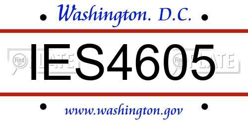 IES4605 District Of Columbia License Plate