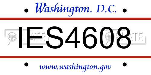 IES4608 District Of Columbia License Plate