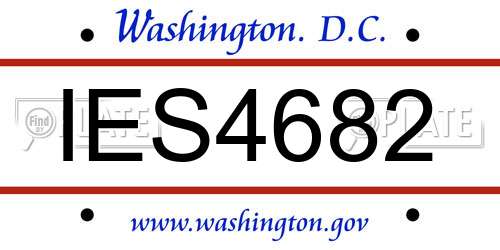 IES4682 District Of Columbia License Plate