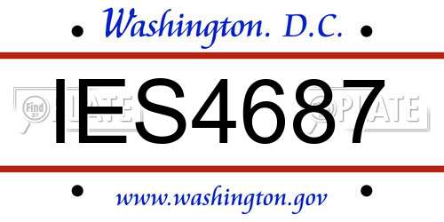 IES4687 District Of Columbia License Plate