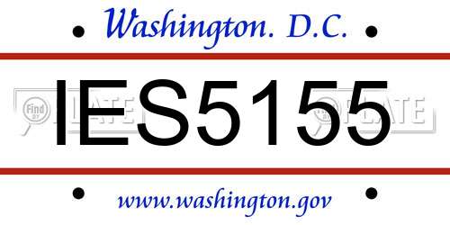 IES5155 District Of Columbia License Plate