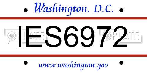 IES6972 District Of Columbia License Plate