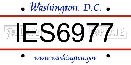 IES6977 District Of Columbia License Plate