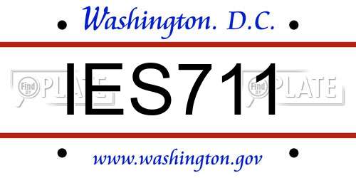 IES711 District Of Columbia License Plate