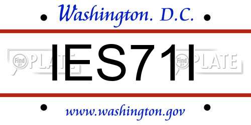 IES71I District Of Columbia License Plate