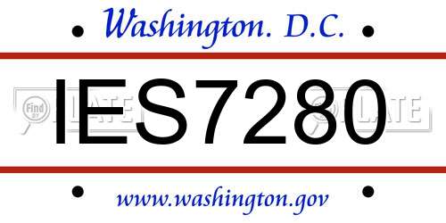 IES7280 District Of Columbia License Plate