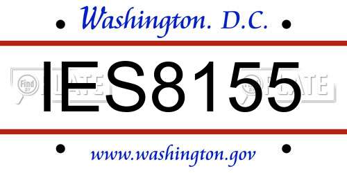 IES8155 District Of Columbia License Plate