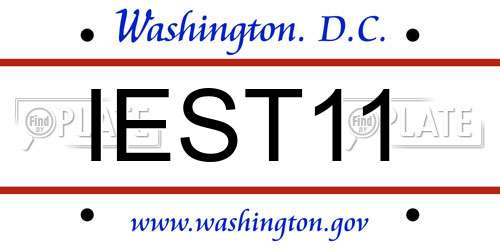 IEST11 District Of Columbia License Plate