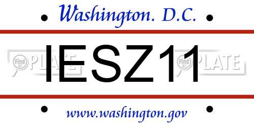 IESZ11 District Of Columbia License Plate