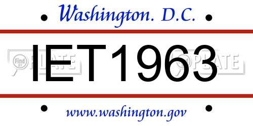 IET1963 District Of Columbia License Plate