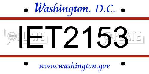 IET2153 District Of Columbia License Plate