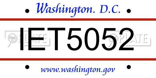 IET5052 District Of Columbia License Plate