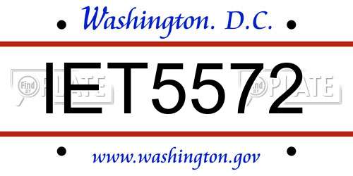 IET5572 District Of Columbia License Plate