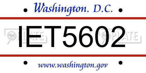 IET5602 District Of Columbia License Plate