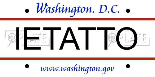 IETATTO District Of Columbia License Plate