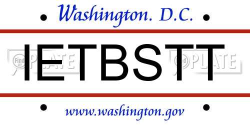 IETBSTT District Of Columbia License Plate