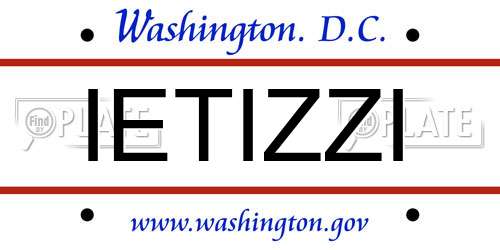 IETIZZI District Of Columbia License Plate