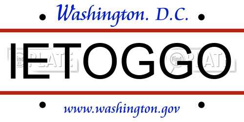 IETOGGO District Of Columbia License Plate