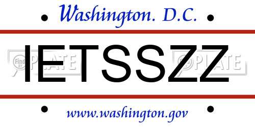 IETSSZZ District Of Columbia License Plate