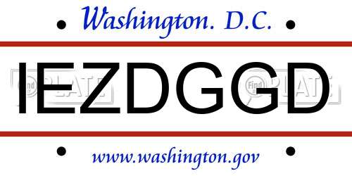IEZDGGD District Of Columbia License Plate