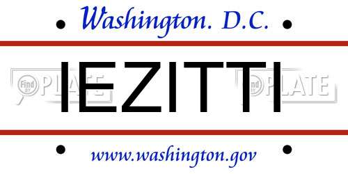 IEZITTI District Of Columbia License Plate