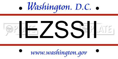 IEZSSII District Of Columbia License Plate