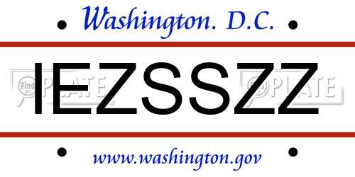 IEZSSZZ District Of Columbia License Plate