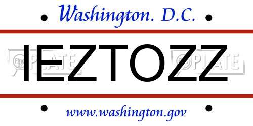 IEZTOZZ District Of Columbia License Plate