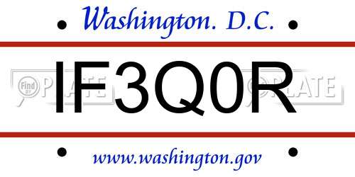 IF3Q0R District Of Columbia License Plate
