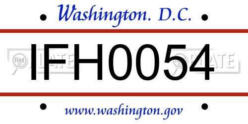 IFH0054 District Of Columbia License Plate