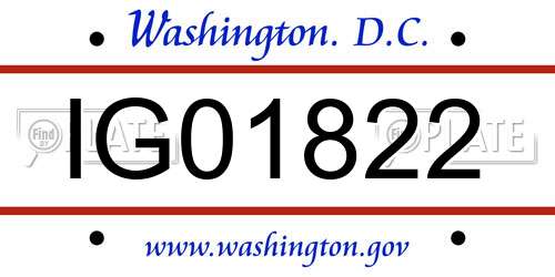 IG01822 District Of Columbia License Plate