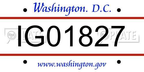 IG01827 District Of Columbia License Plate
