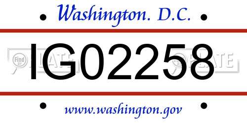 IG02258 District Of Columbia License Plate