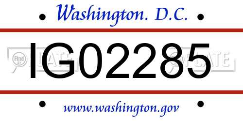IG02285 District Of Columbia License Plate