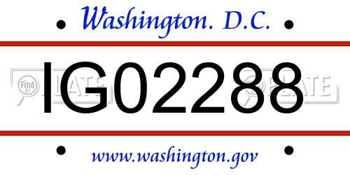 IG02288 District Of Columbia License Plate
