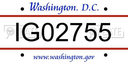 IG02755 District Of Columbia License Plate