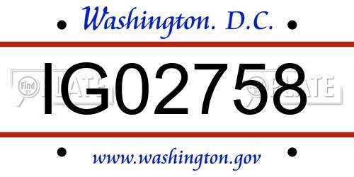 IG02758 District Of Columbia License Plate