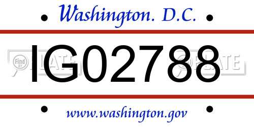 IG02788 District Of Columbia License Plate