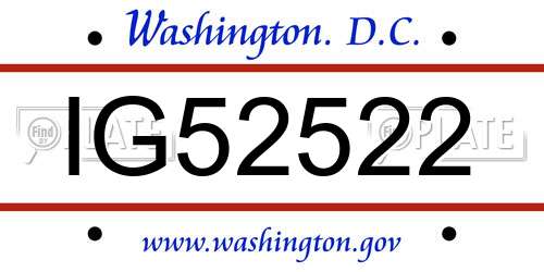 IG52522 District Of Columbia License Plate