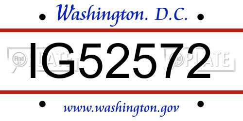 IG52572 District Of Columbia License Plate
